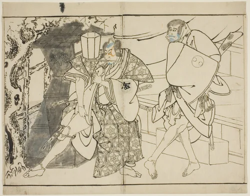 The Actors Arashi Ryuzo and Morita Kanya VIII by Toshusai Sharaku (東洲斎 写楽), print, 1794