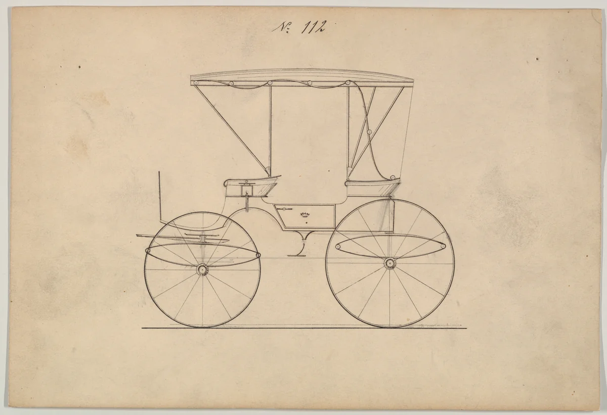 Design for Park Phaeton, no. 112 by Brewster & Co., drawing, 1850-1874