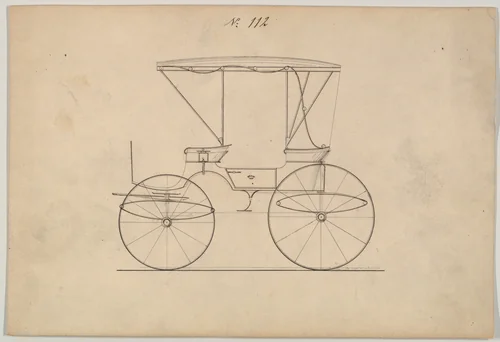 Design for Park Phaeton, no. 112 by Brewster & Co., drawing, 1850-1874