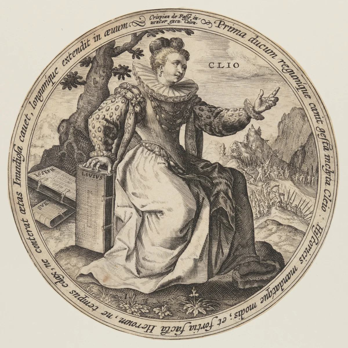Thalia, from The Muses by Crispijn van de Passe, print, 1590-1620