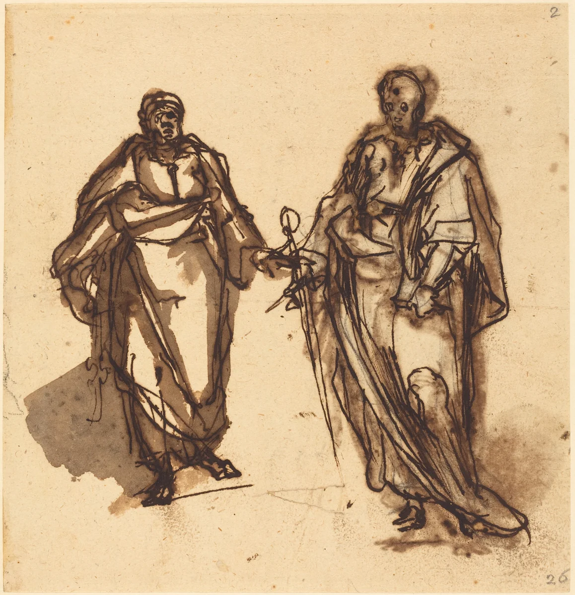 Saints Peter and Paul by Cherubino Alberti, drawing, 1553-1615