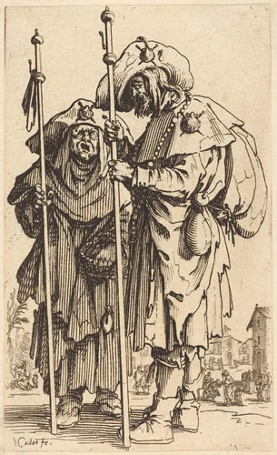 The Two Pilgrims by Jacques Callot, print, 1622