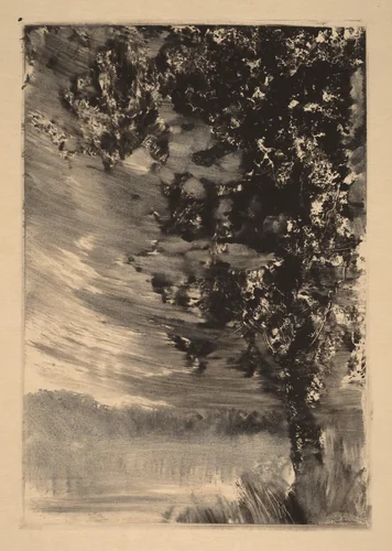 Moonlit Landscape with Tree at the Right by William Fowler Hopson, print, 1903