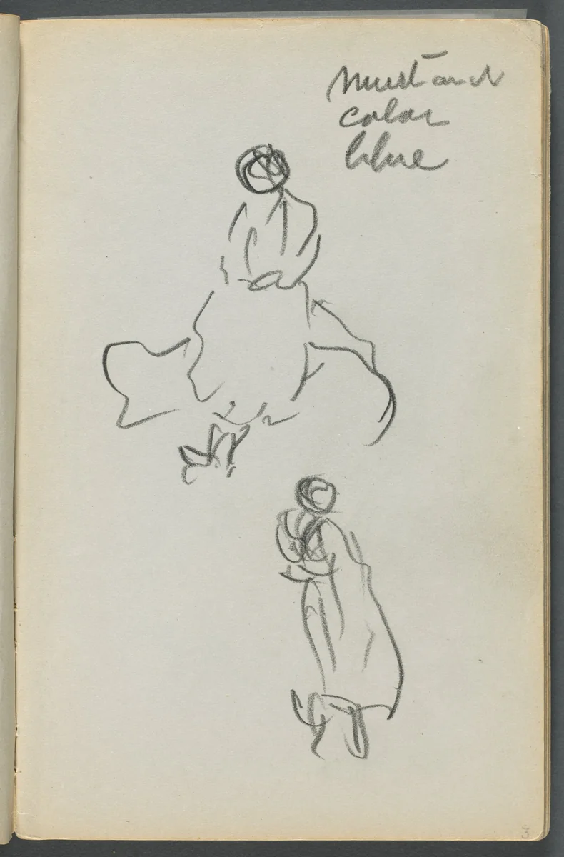 Sketchbook, The Dells, N° 127, page 003: Two Figures by Maurice Prendergast, book, 1919-1921