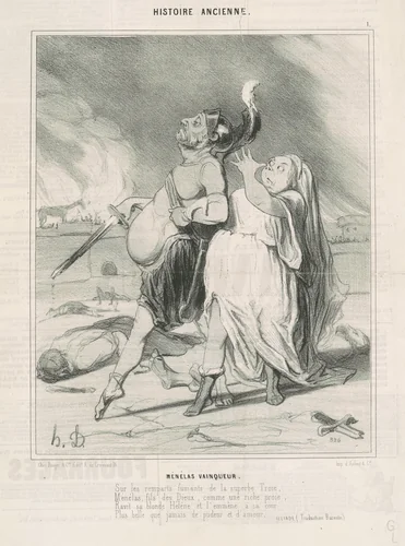 Ménélas vainqueur by Honoré Daumier, print, 1841