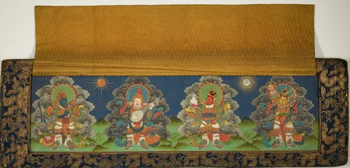 Final Page and Back Cover of Buddhist Manuscript With Four Guardian Kings by Mongolia, drawing, 1599-1799