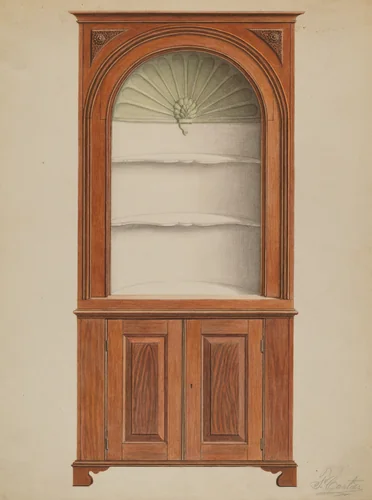 Corner Cupboard by Ferdinand Cartier, index of american design, 1936