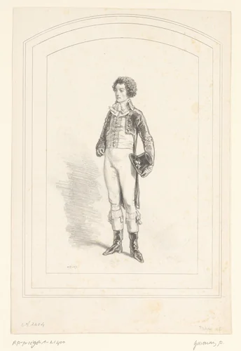 Parijzenaar in achttiende-eeuwse kleding by Paul Gavarni, print, 1857