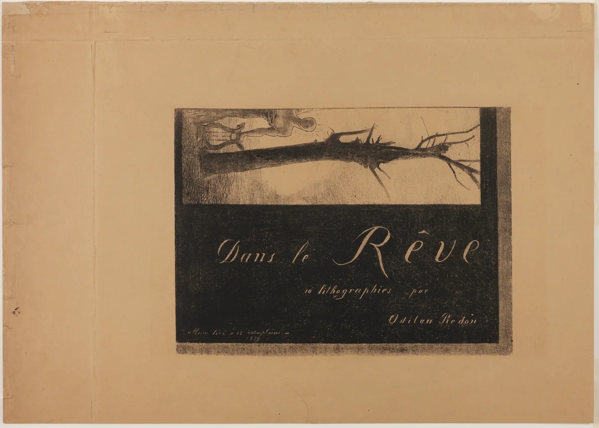 Cover-Frontispiece, from In Dreams by Odilon Redon, print, 1879