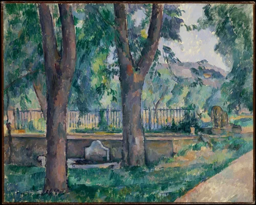 The Pool at Jas de Bouffan by Paul Cézanne, painting, 1885-1886