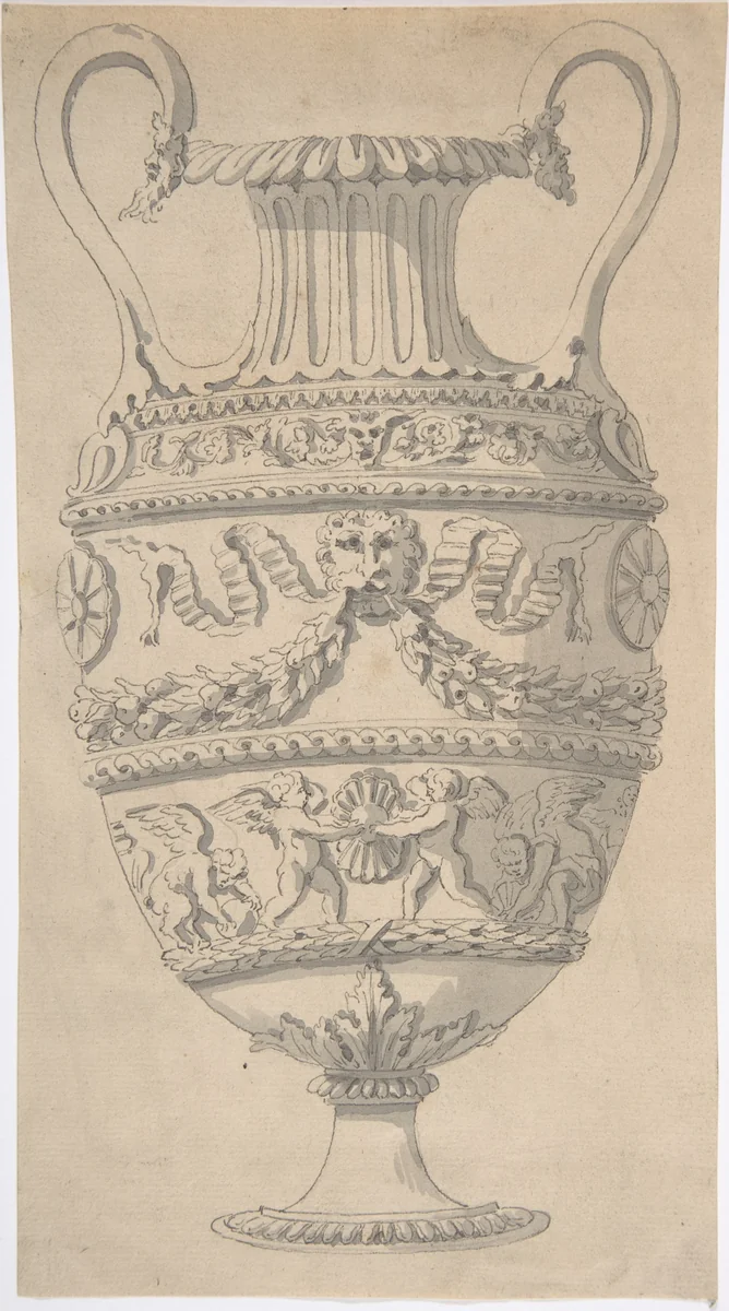 Drawing of an Urn by anonymous, drawing, 1700-1799