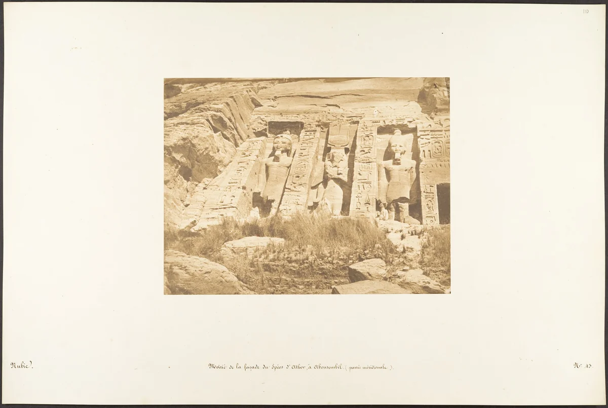Moitié de la façade du Spéos d'Athor, à Abousembil (partie méridionale) by Maxime Du Camp, photograph, 1850
