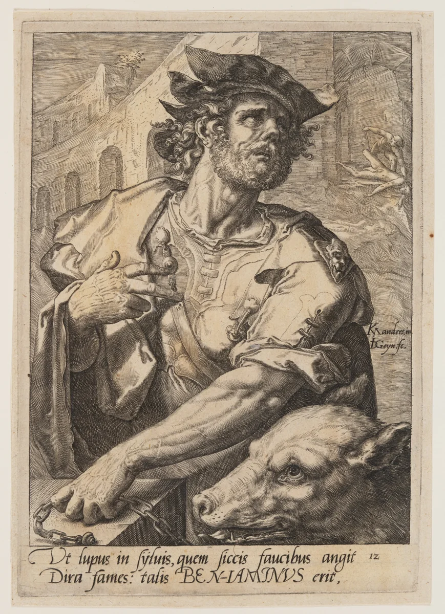 Benjamin, from The Twelve Sons of Jacob by Jacques de Gheyn II, print, 1584-1594