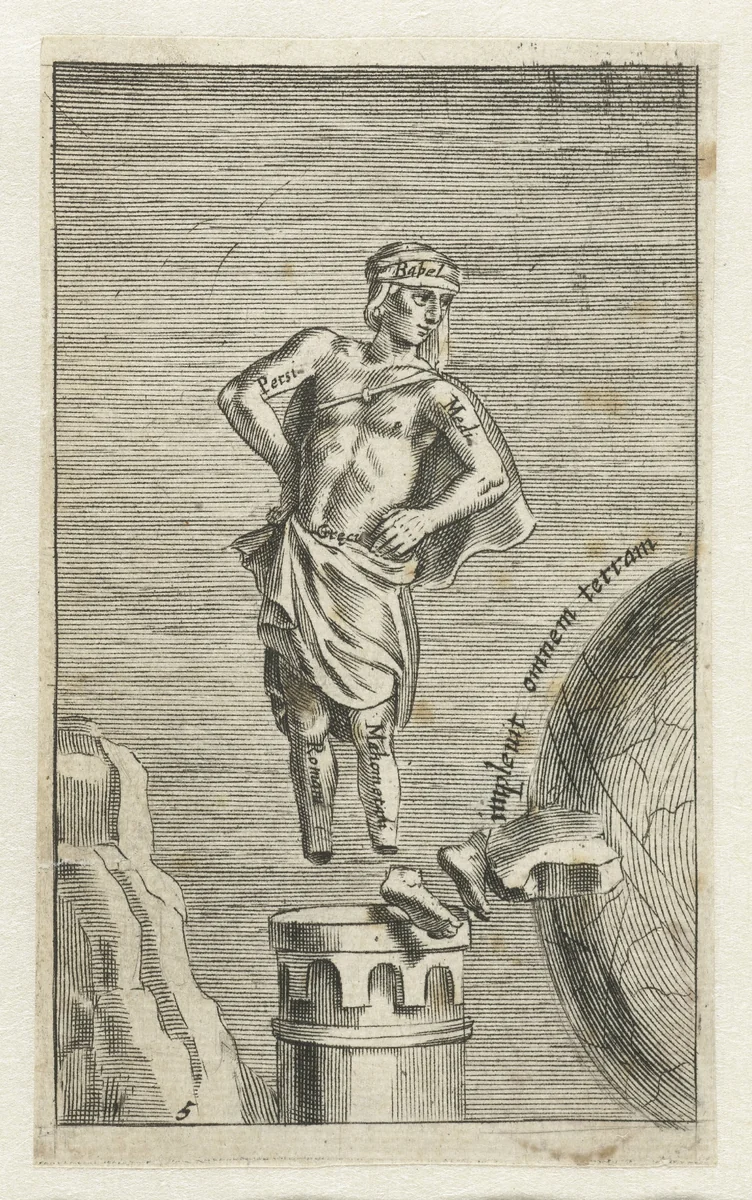 The image seen by Nebuchadnezzar by Salomon Italia, print, 1655-1665
