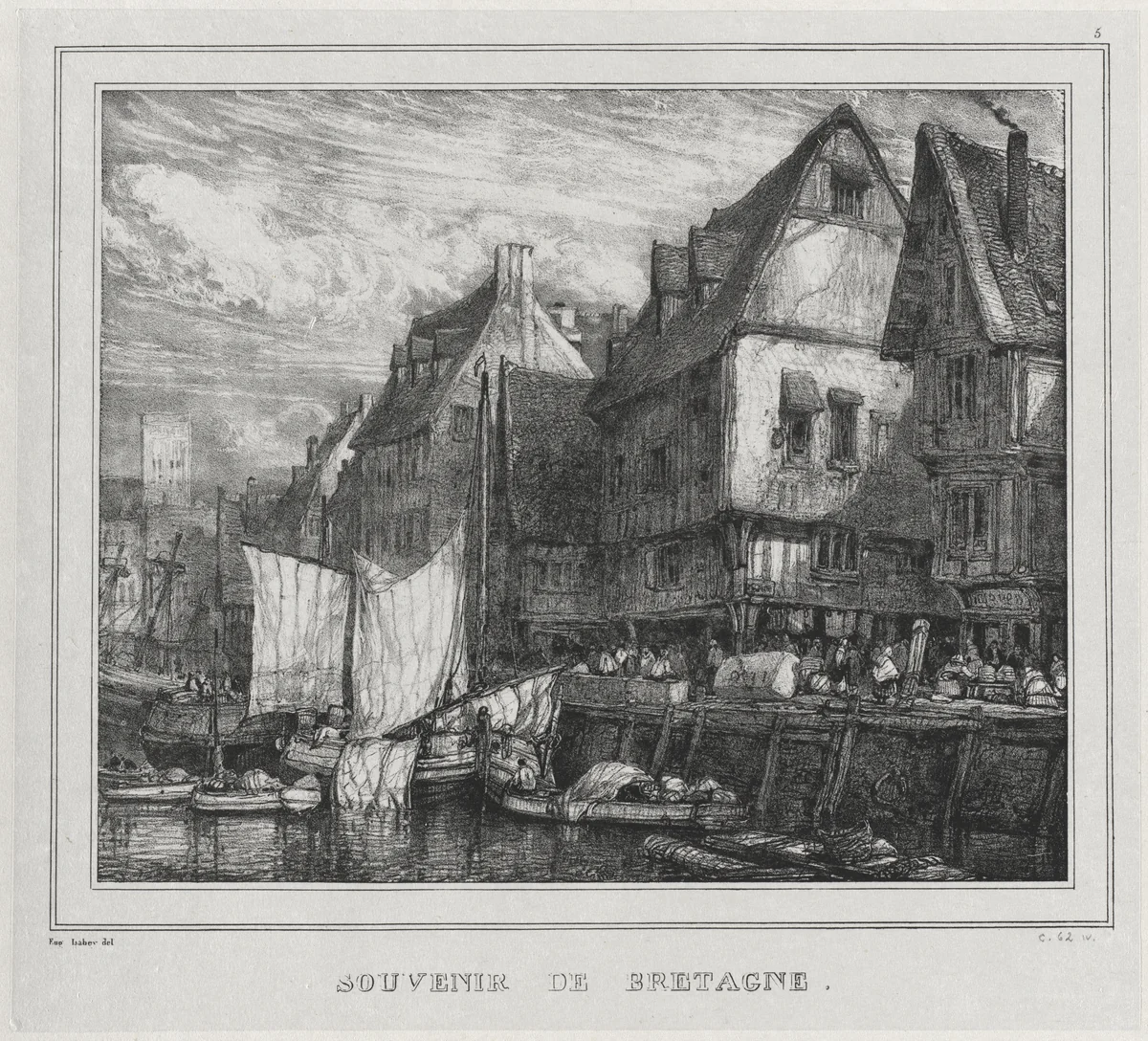 Souvenirs: Souvenir of Brittany, Plate 5 by Eugène Isabey, print, 1832