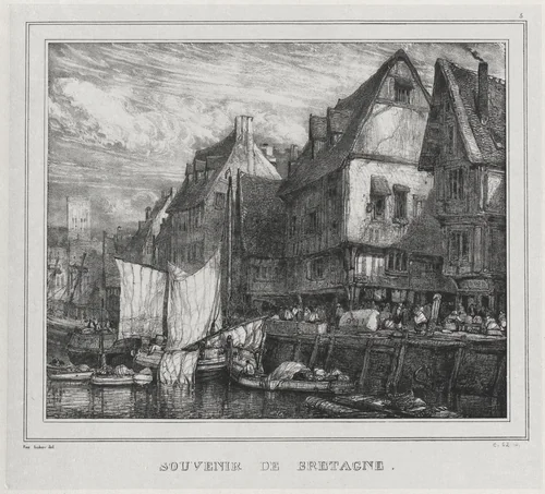 Souvenirs: Souvenir of Brittany, Plate 5 by Eugène Isabey, print, 1832