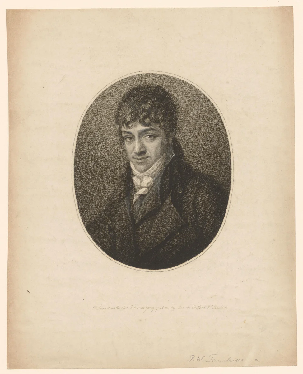 Portret van Giuseppe Acerbi by Peltro William Tomkins, print, 1802