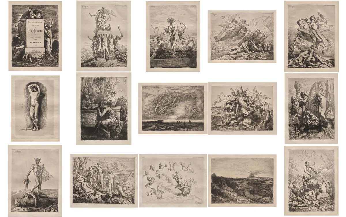 Improvisations sur cuivre by Nicolas-François Chifflart, other, 1865