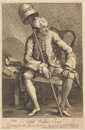 John Wilkes Esq. by William Hogarth, print, 1763