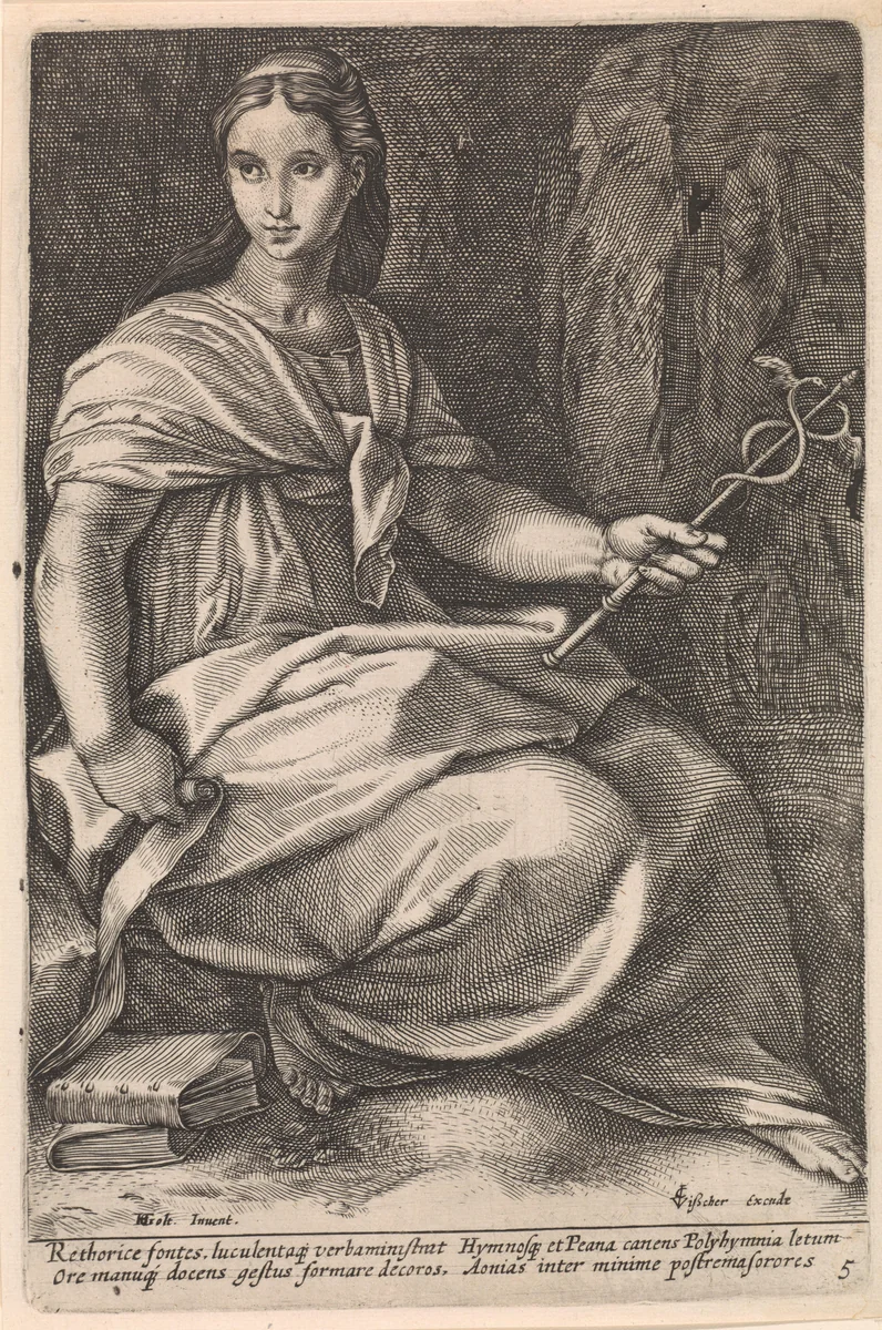 Polyhymnia by anonymous, print, 1601-1652