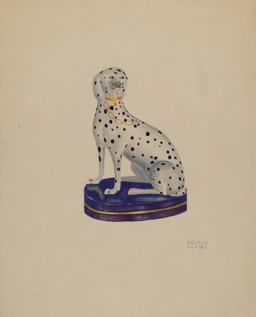 Dog (Mantel Ornament) by Z.S. Lupus, index of american design, 1938