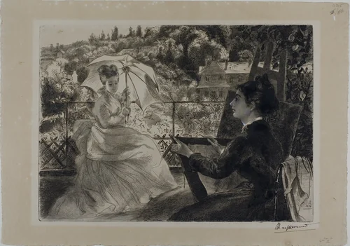 The Terrace of the Villa Brancas by Felix Bracquemond, print, 1876