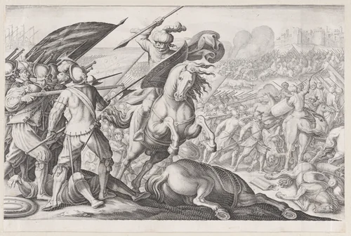 Défaite de la Cavalerie Turque (Defeat of the Turkish Cavalry), from "La Vie de Ferdinand Ier de Médicis série appelée aussi Les Batailles des Médicis" (The Life of Ferdinand I de'Medici also called The Medici Battles) by Jacques Callot, print, 1614-1620