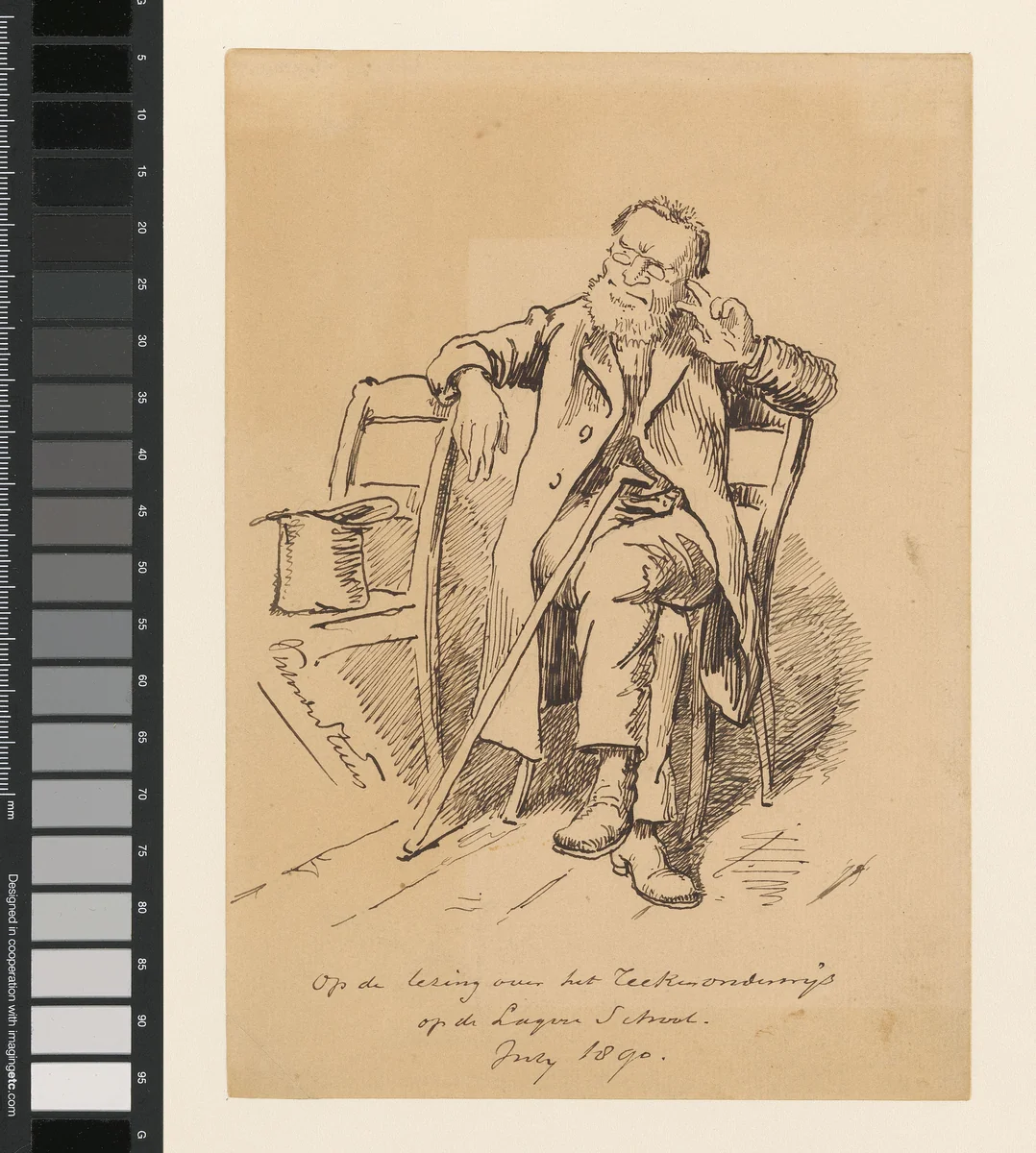 Op de lezing over het Teekenonderwijs op de Lagere School by Victor Eugène Louis de Stuers, drawing, 1890