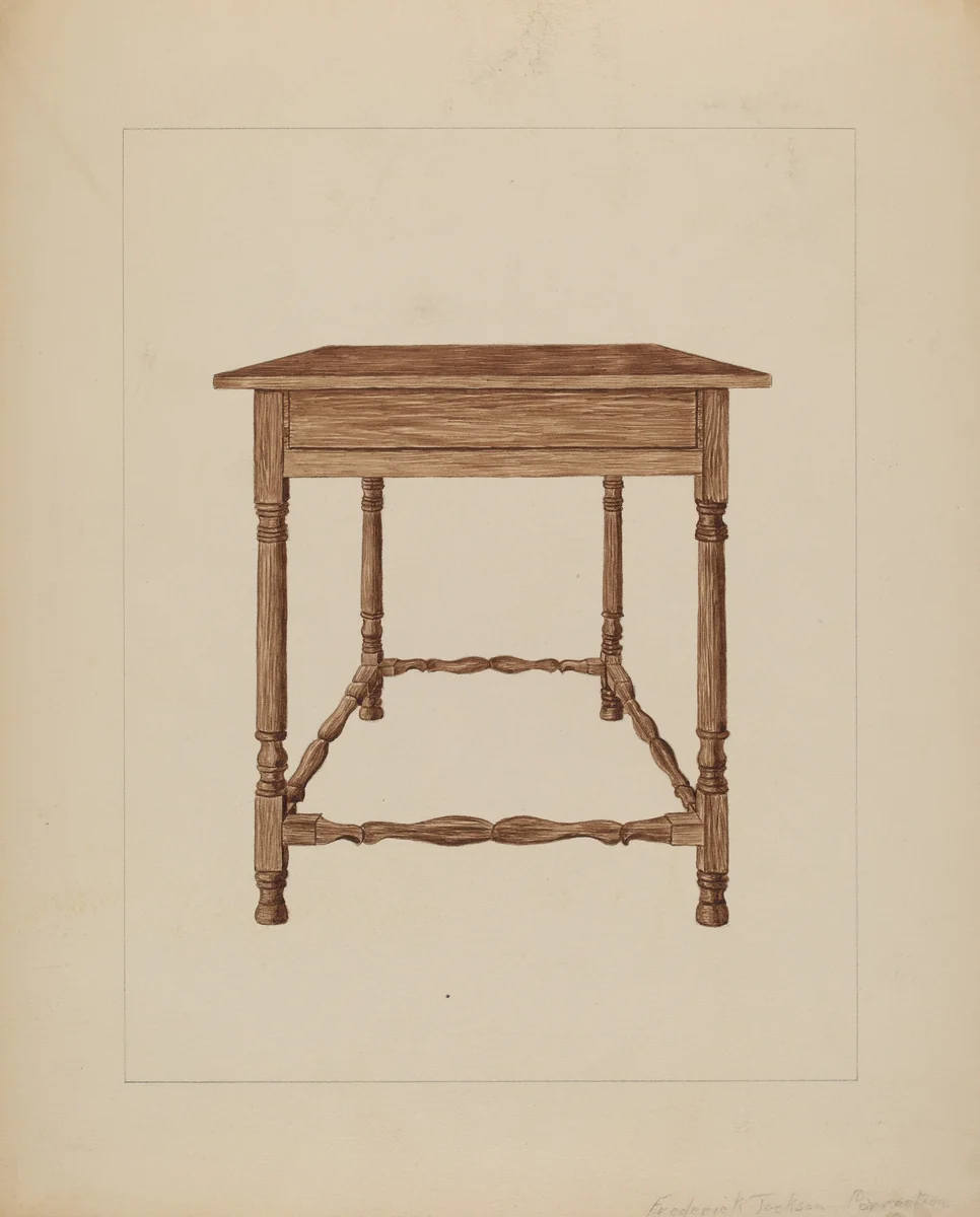 Table by Frederick Jackson, index of american design, 1937