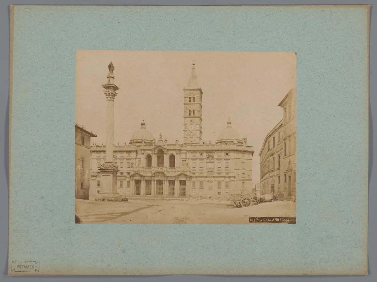 Gezicht op de basiliek van Santa Maria Maggiore te Rome, Italië by anonymous, photograph, 1851-1900