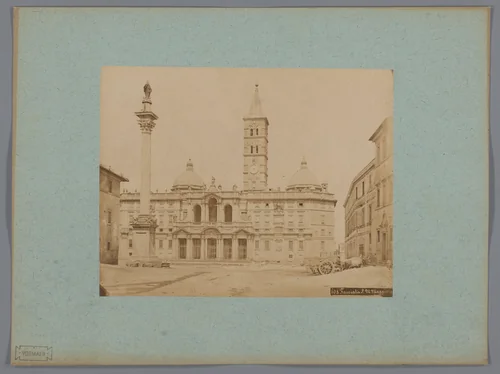 Gezicht op de basiliek van Santa Maria Maggiore te Rome, Italië by anonymous, photograph, 1851-1900