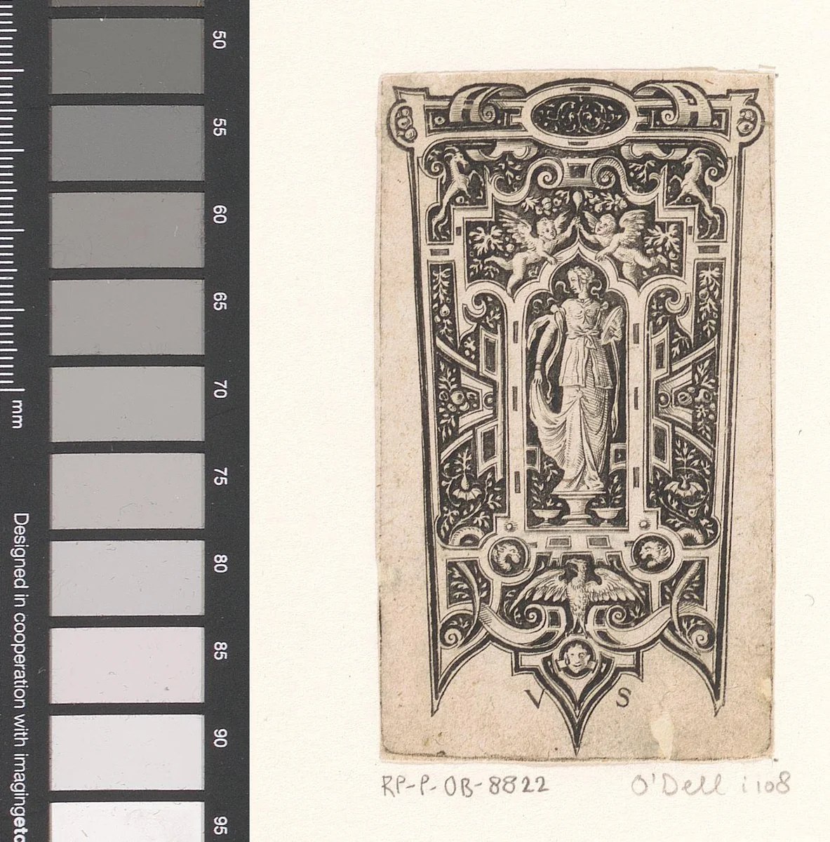 Gedeelte van een schede, mogelijk met Prudentia by Unknown, print, 1524-1562