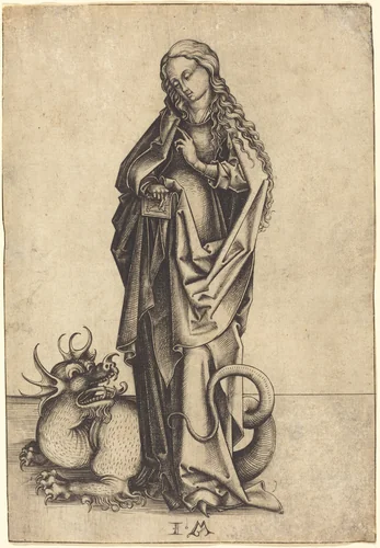 Saint Margaret by Israhel van Meckenem, print, 1480-1490