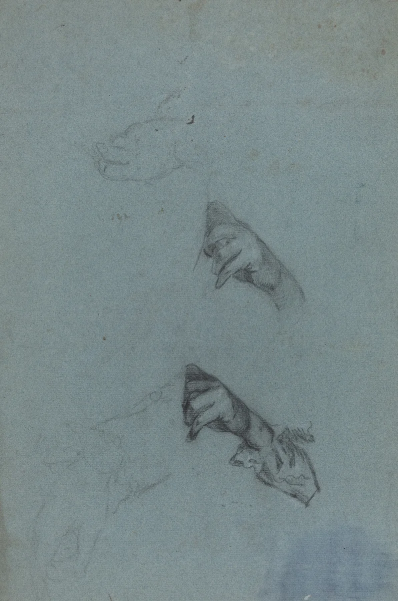 Hand Studies [verso] by Allan Ramsay, drawing, 1713-1784