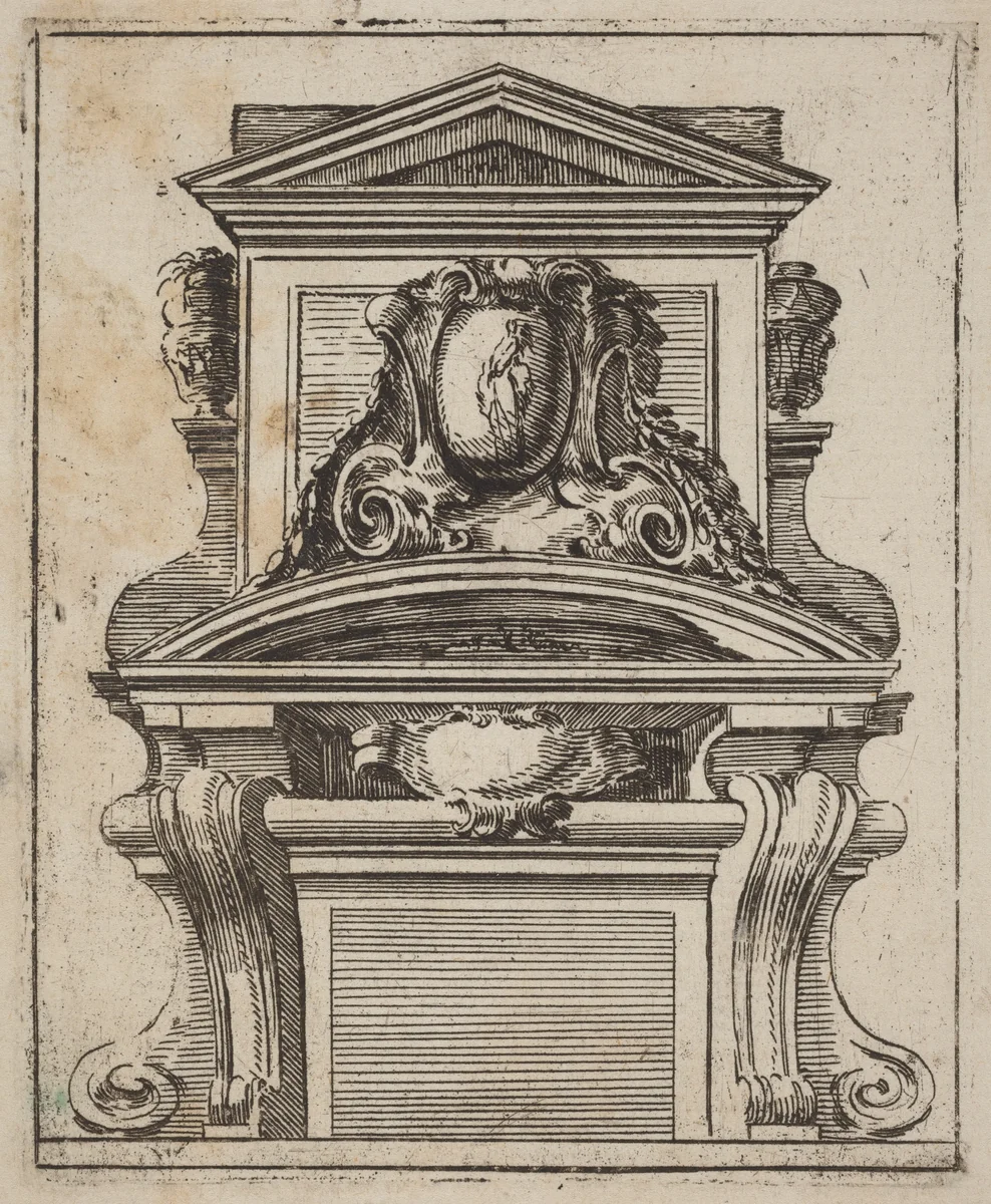 Architectural Motif with a Figure by Carlo Antonio Buffagnotti, print, 1690