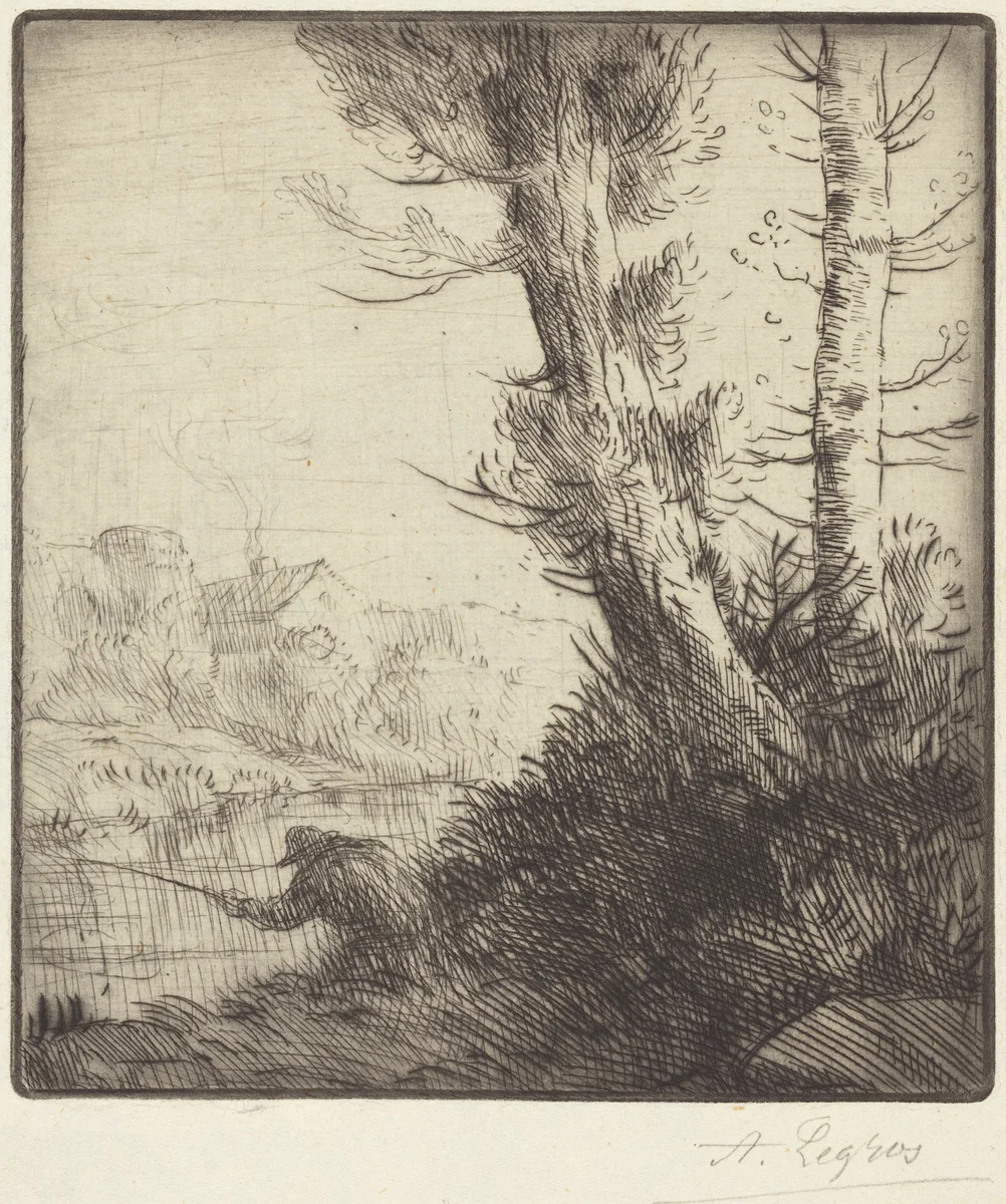 Banks of the Oise (Bord de l'Oise) by Alphonse Legros, print, 1837-1911