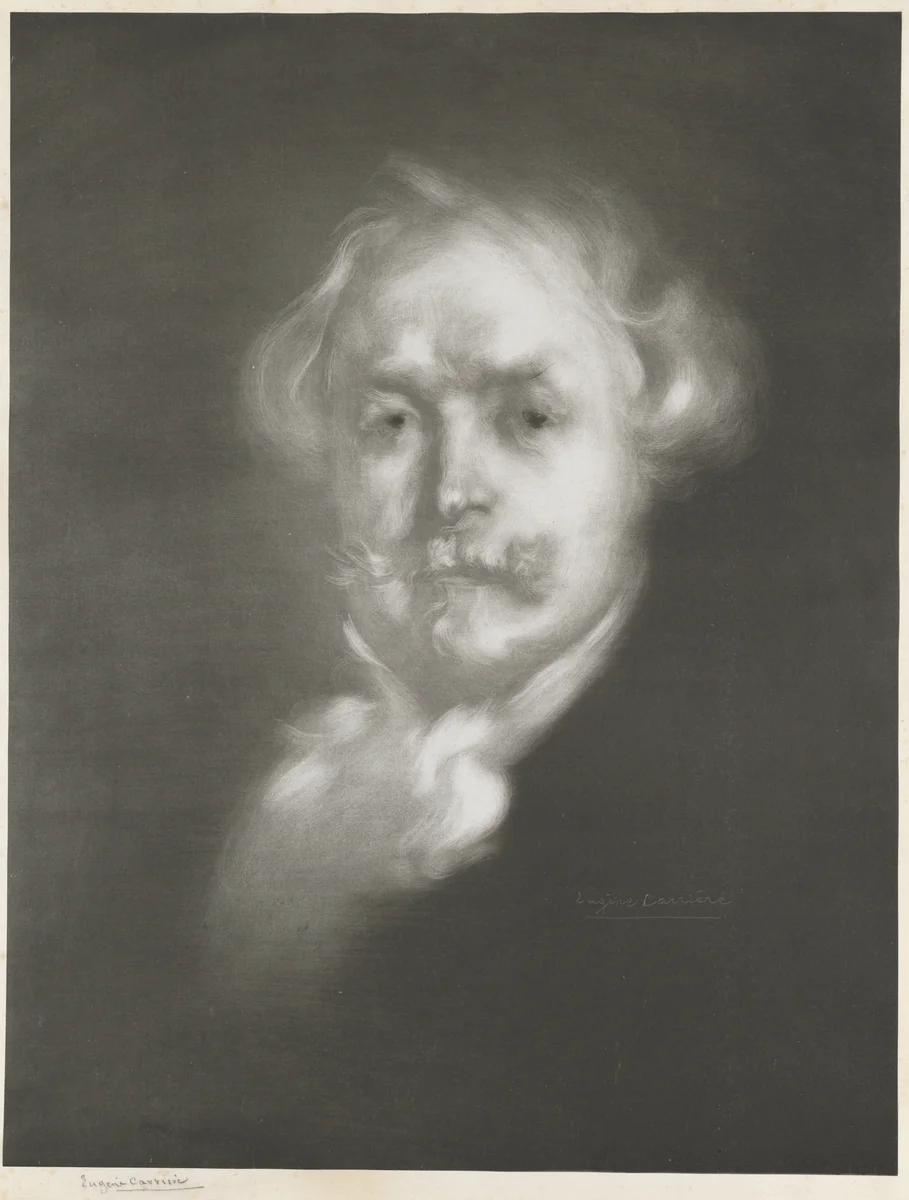 Edmond de Goncourt by Eugène Carrière, print, 1896