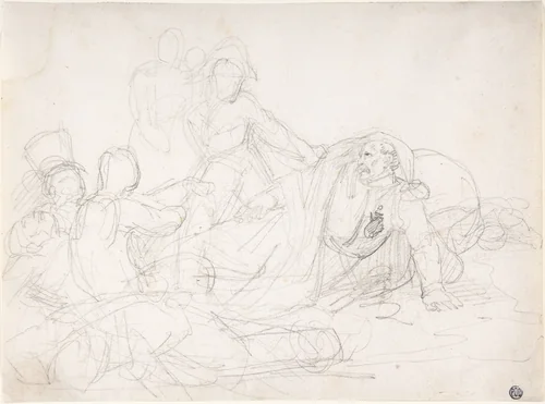 Fallen Soldiers by Théodore Gericault, drawing, 1813-1823