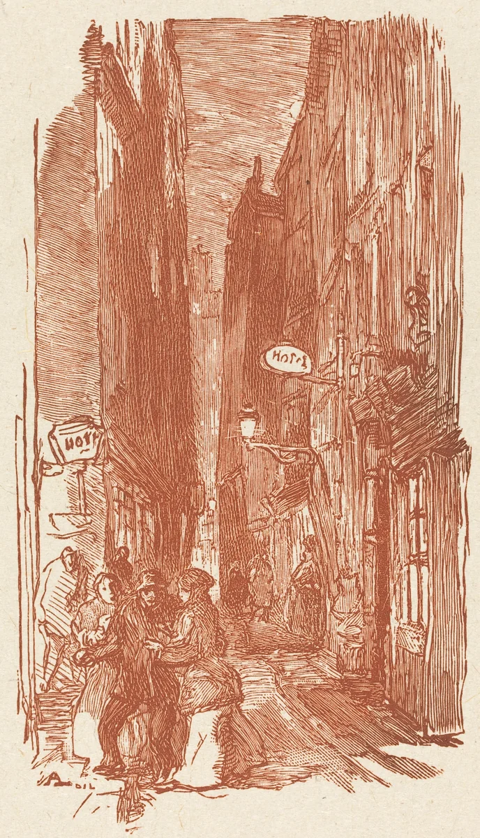 Rue Saint-Severin by Auguste Lepère, print, 1901