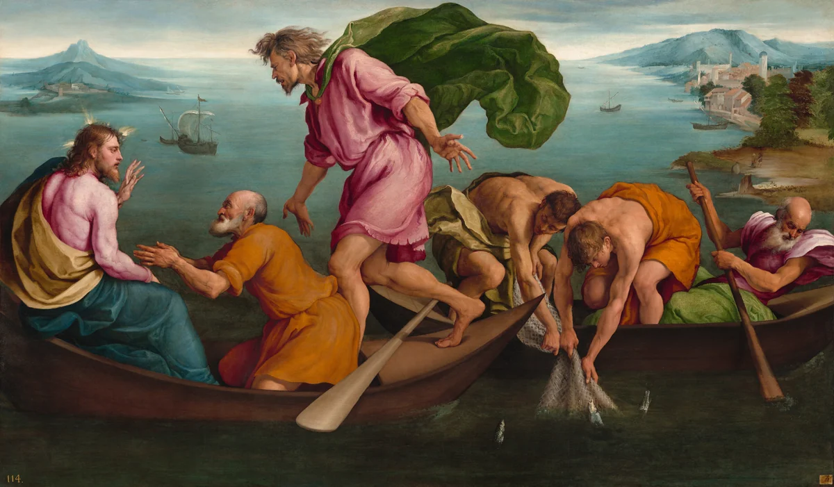 The Miraculous Draught of Fishes by Jacopo Bassano, painting, 1545