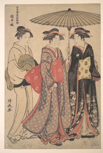Dancers of Tachibana Street by Torii Kiyonaga (鳥居清長), print, 1742-1815