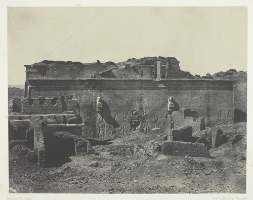 Façade Postérieure, Grand Temple de Dendérah (Teutyres), Haute Egypte, plate 18 from the album "Egypte, Nubie, Palestine et Syrie" (1852) by Maxime Du Camp, photograph, 1849-1851