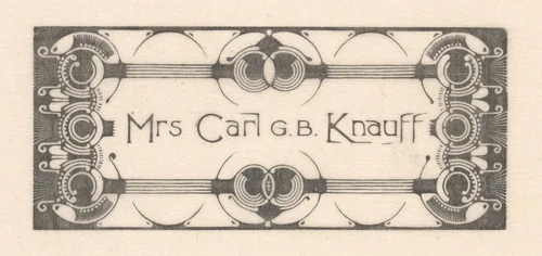 Visitekaartje van Mrs. Carl G.B. Knauff by Karel Petrus Cornelis de Bazel, print, 1898