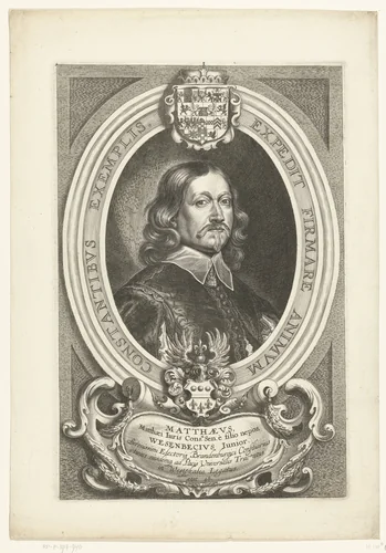 Portret van Mathaeus Wesenbeck by Pieter de Bailliu, print, 1649
