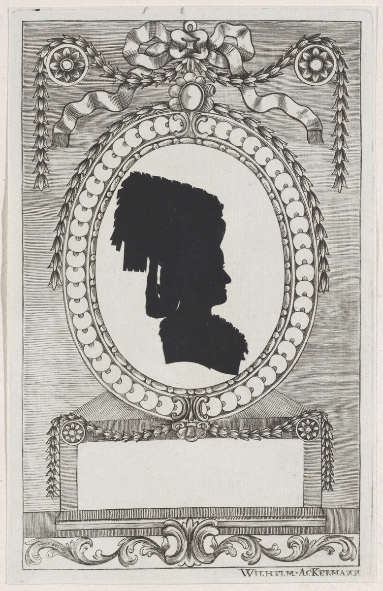 Silhouette of Trapp, Stiftsfräulein by Wilhelm Ackermann, print, 1784-1834