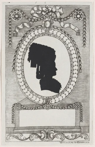 Silhouette of Trapp, Stiftsfräulein by Wilhelm Ackermann, print, 1784-1834