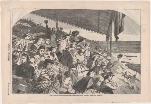 Our Watering Places – Horse Racing at Saratoga (from "Harper's Weekly," Vol. IX) by Winslow Homer, print, 1865