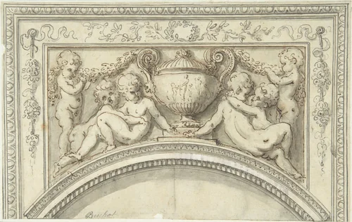 Design for Over Door by Guillaume Boichot, drawing, 1735-1814