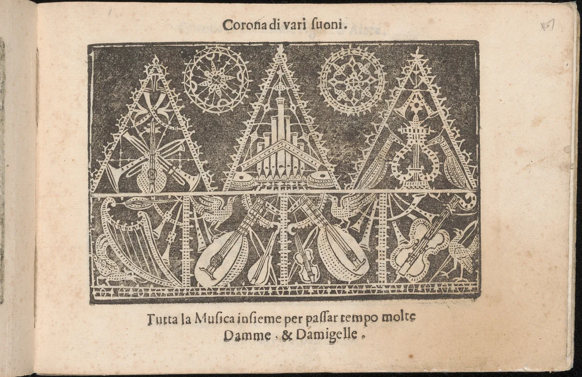 Corona delle Nobile et Virtuose Donne, Libro Terzo, page 17 (recto) by Cesare Vecellio, book, 1620
