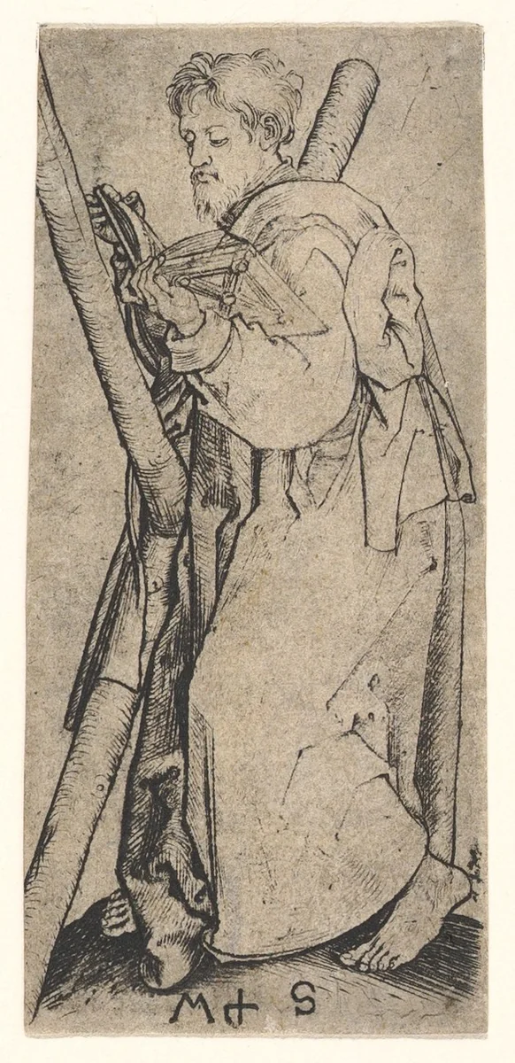 St. Andrew by Martin Schongauer, print, 1465-1496